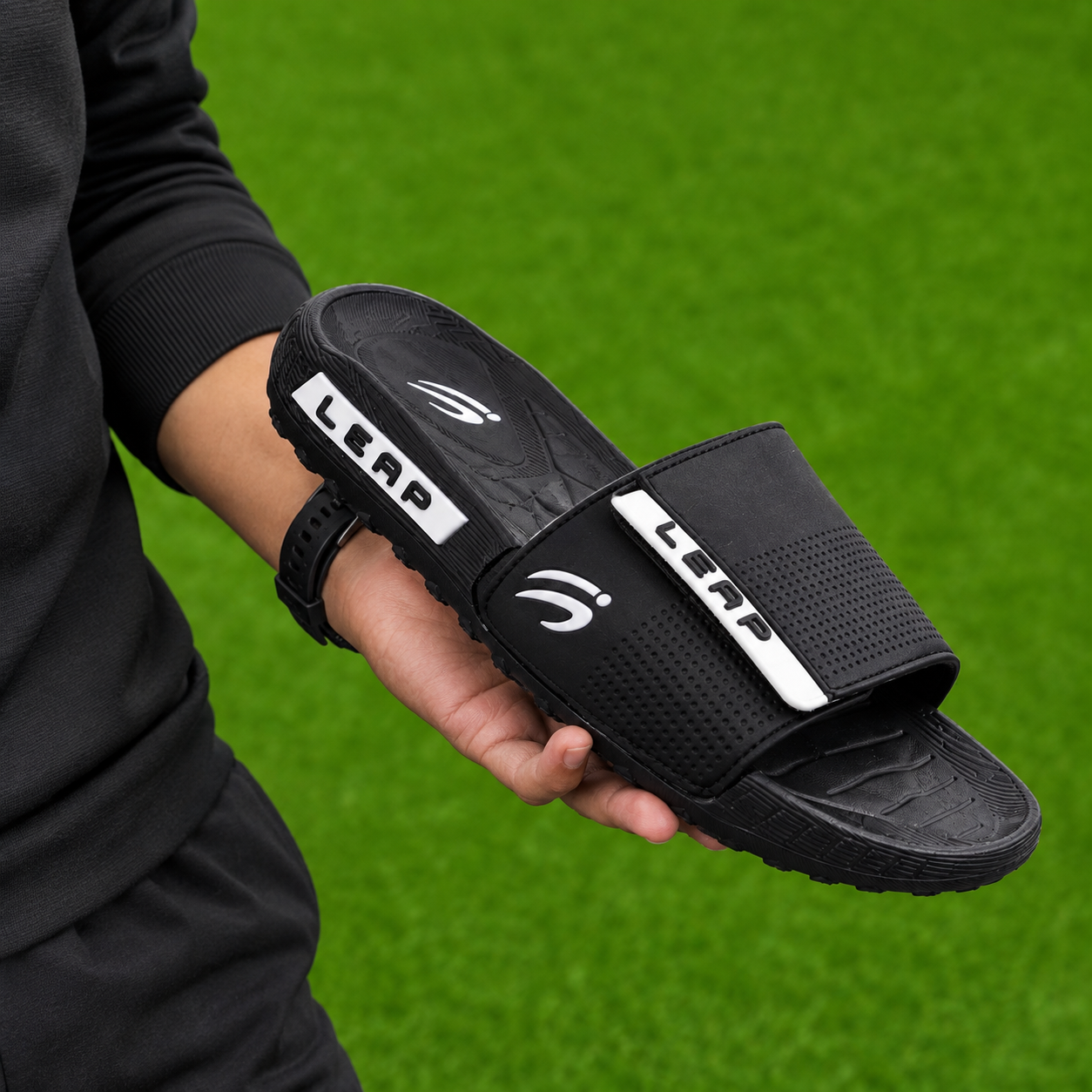 LEAP Men’s Premium Comfort Slides – Black